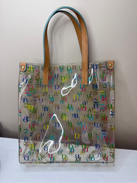Dooney & Bourke Handbags - DOONEY & BOURKE Y2K VINTAGE DESIGNER COLORFUL LOGO CLEAR TOTE SUMMER BAG